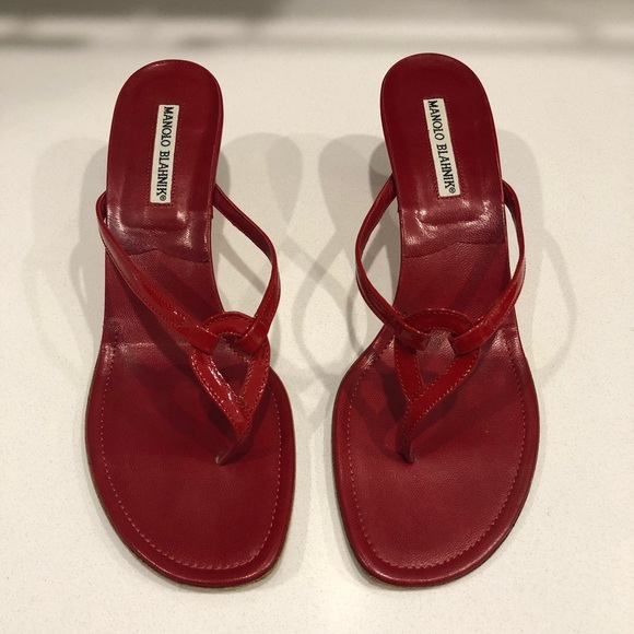 red thong sandals
